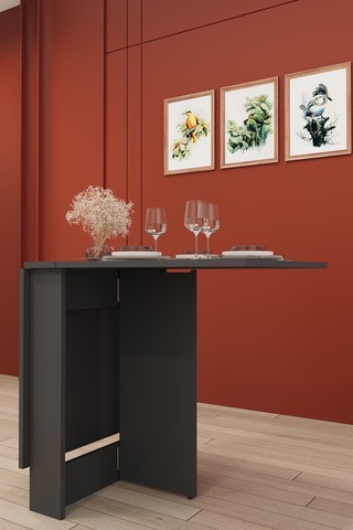Lüks Katlanır Mutfak Yemek Masası %100 MDF Pratik Çalışma  Masası KM32