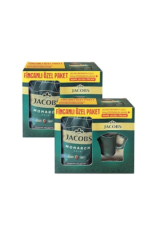 Jacobs Monarch Gold 200 Gr İkonik Jacobs Fincanlı Set X 2 Adet Çözünebilir