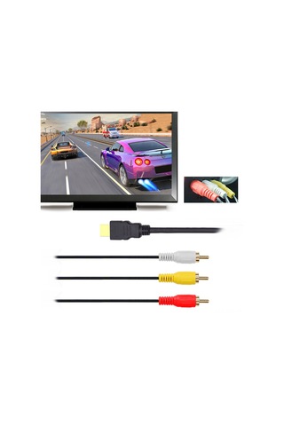Springsun Hdmı'den 3 Rca'ya Sinyal Aktarım Kablosu, 1.5 Metre Uzunluk, 1080p Desteği, Siyah Kod Çözme Olmadan