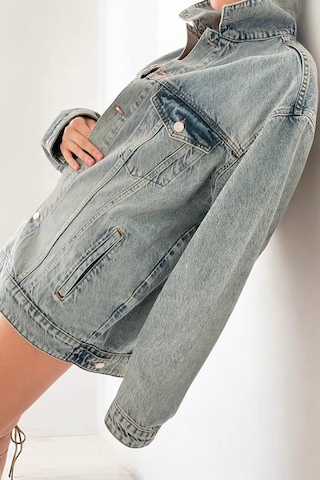 Lacarino 7852 Kadın Jean Ceket Blue Tint