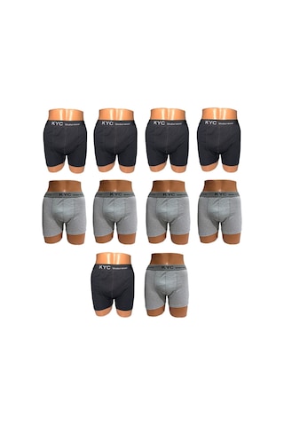 Kyc Shopping 10 Adet Siyah-gri Karışık Renk Pamuklu Likralı Penye Esnek Kumaş Boxer Siyah - Gri Kyc Shopping 10 Adet Siyah-gri Karışık Renk Pamuklu Likralı Penye Esnek Kumaş Boxer Siyah - Gri