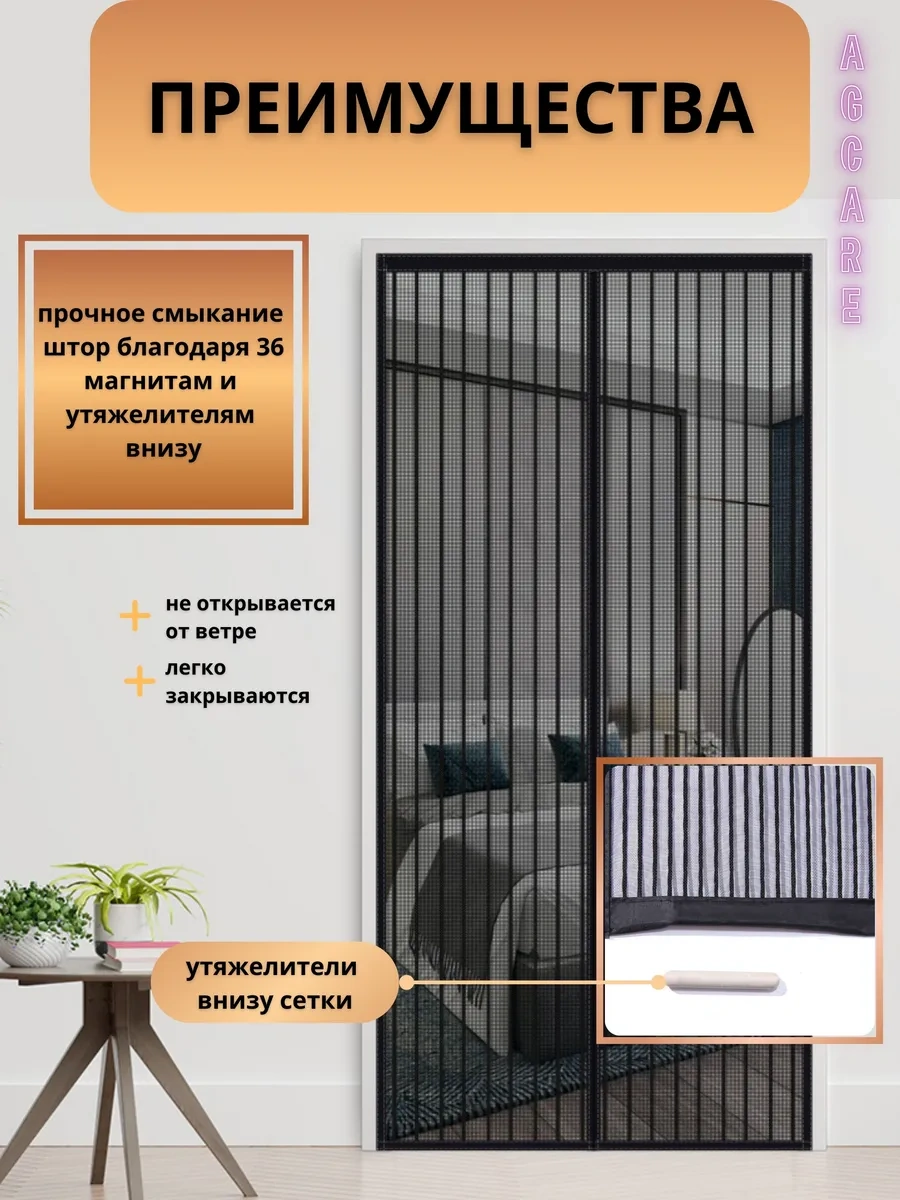 Ag Care Mıknatıslı Kapı Sineklik Perdesi 368808078