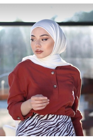 Gesshop Kadın Penya Şal Beyaz