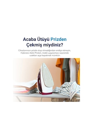 Hybrone Akım Korumalı Wi-fi Akıllı Priz, 2li Set, 16 Amper, Enerji İzleme, Çocuk Kilidi, Uygulama İle Uzaktan Kontrol