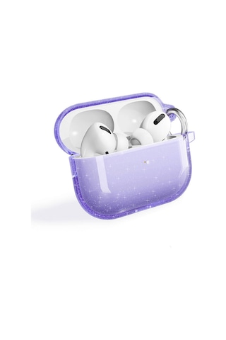 Mobilefix Air-pods Pro 2 Allstar Airbag 32 Parlayan Simli Saydam Renkli Kılıf-mor Mor