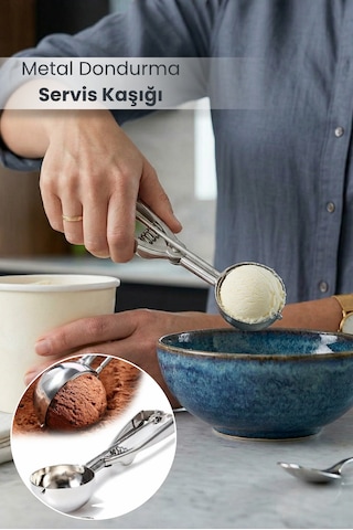 Metal Dondurma Servis Kaşığı Krom