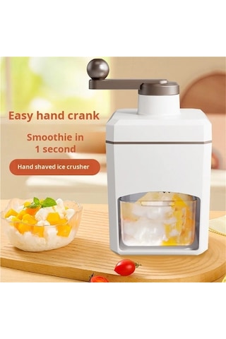 Jialan Dıy Buz Kırıcı Kolu Taşınabilir Manuel Buz Slush Makinesi Beyaz