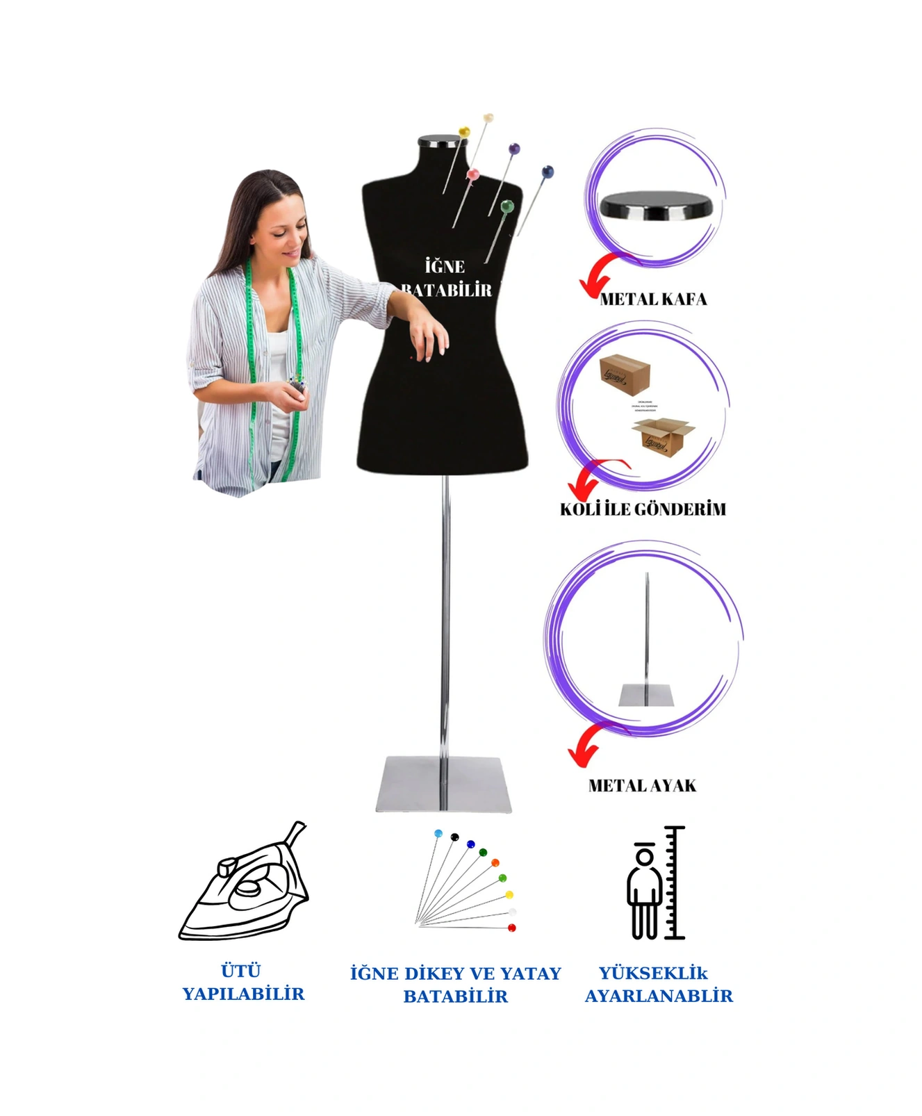 36 Beden Full Iğne Batabilen Terzi Mankeni Prova Mankeni Vitrin Mankeni Po-01 2894