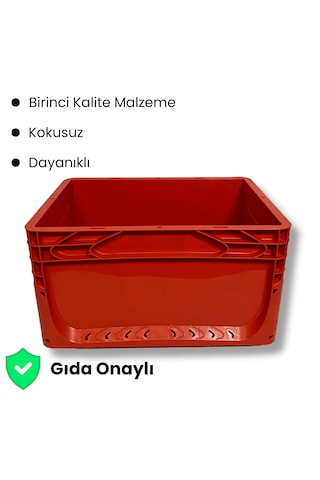 Alpbx 1.kalite Kırmızı Plastik Kasa 40x30x22 Cm - Kutu 21 Litre