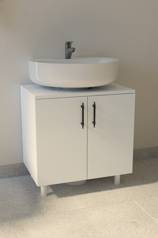 Sardunya Lavabo Alt Dolabı Beyaz