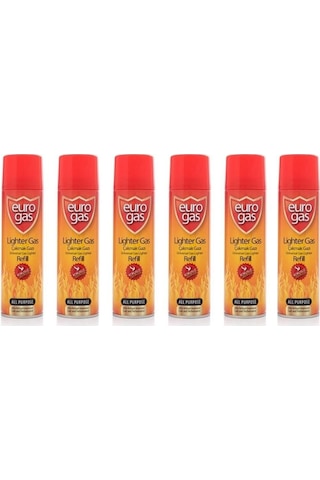 Eurogas Çakmak Gazı 270 Ml Altılı Set Turuncu