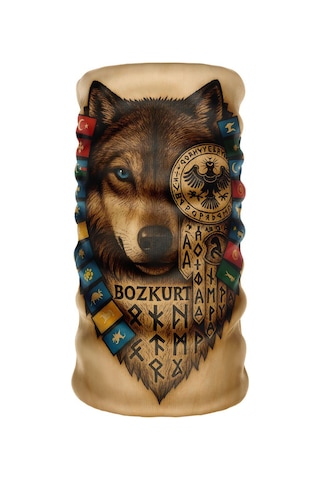 Bebo Store Extreme Outdoor Spor , Motorcu Ve Bisiklet Kullananlara Özel Desenli Buff Boyunluk Bandana Balaklava Kurt-192 Çok Renkli