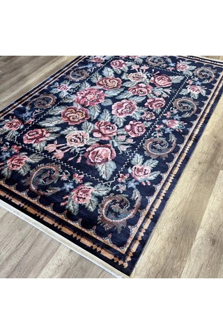 Eko Halı Antique Atk 02 Black Yıkanabilir Makine Halısı Siyah