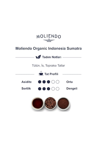 Moliendo Organic Indonesia Sumatra Yöresel Çekirdek Kahve 250 G