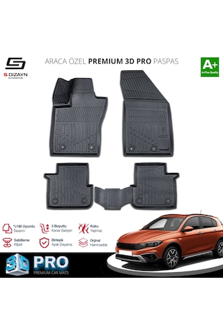 Fiat Egea Cross 3d Pro Havuzlu Paspas 2020 Üzeri A+ Kalite