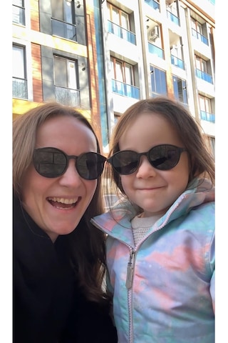 Siyah Kemik Çocuk 1-5 Yaş Anne Çocuk Kombin Unısex 2'li Güneş Gözlüğü Anne Ekartman:50 Siyah