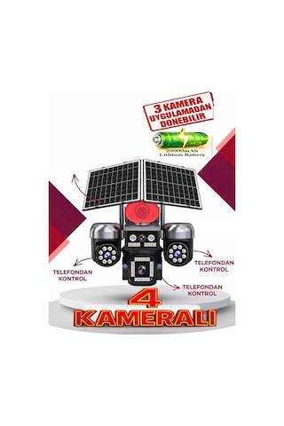 S446 4 Kameralı 3 Ptz 4g Solar Kamera