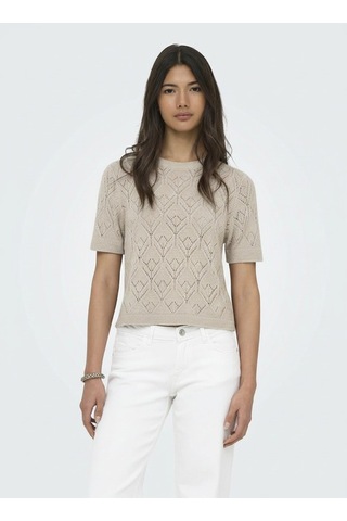 Only Onlsunny S/s Structure Pullover Knt Kadın Beige Kazak - 15350928 Bej