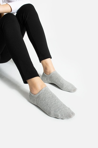 Kral Socks Kadın - Erkek Pamuklu Terletmez 10'lu - 10 Çift Yazlık Görünmez Çorap Gri
