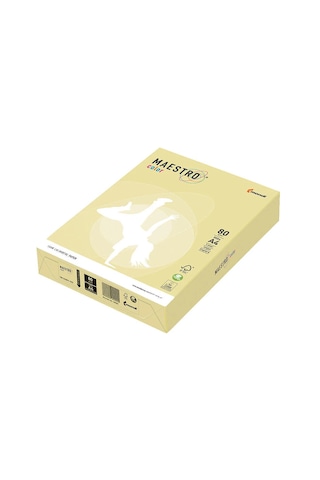 Maestro Color A4 Renkli Fotokopi Kağıdı 80 Gr. 1 Koli 5 Paket Açık Sarı
