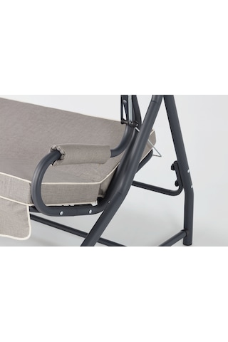Erinöz Olea 3 Kişilik Bahçe Balkon Teras Salıncağı - Kırçıllı Gri