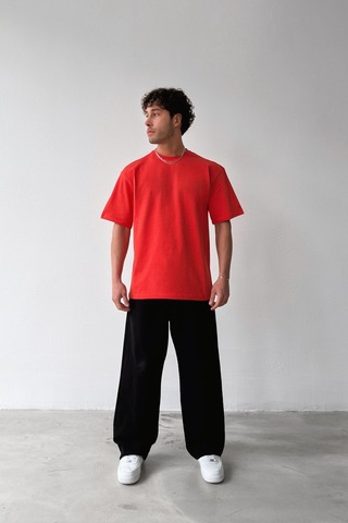 Flaw Atelıer Basic Oversize Fit Kırmızı Tişört-29499
