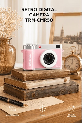 Torima CMR50 Mini Dijital Retro Kamera 48 MP Selfie Video Vlog Kamerası