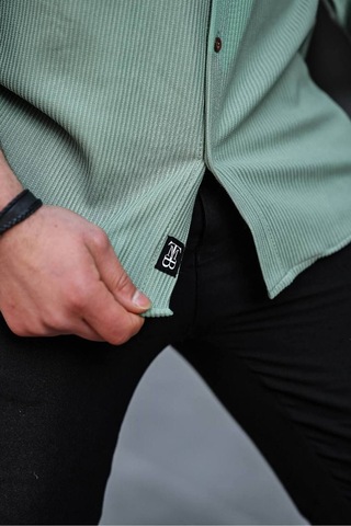 Tex Republic Erkek Yeşil Fitilli Ottoman Gömlek Yeşil