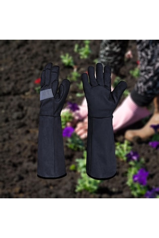 Homyl 2 Adet Bahçe Eldiveni Gül Budama İş Güvenlik Bahçesi Siyah