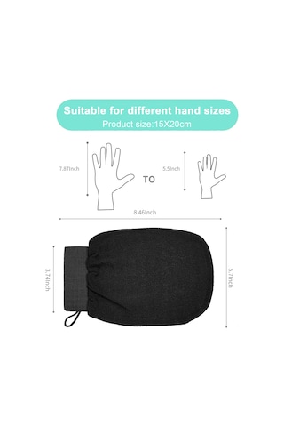 Vkemall 150d Viskon Fiber İpek Hissi Banyo Eldiveni - Cilt Dostu, Siyah + Turuncu