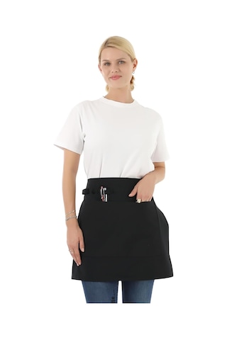 Belden Bağlamalı Kadın Ve Erkekler İçin Siyah Garson/barista/kuaförler İçin Yarım Önlük Apron 2 Cep, Ayarlan Diğer