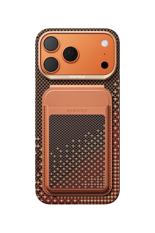 Apple iPhone Uyumlu 17 Pro Kılıf Raptic 2in1 Bundle Kit Aramid Skin Serenity Serisi Kartlık Ve Karbon Kapak Kahve Kahverengi