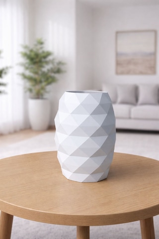 Modern Dekoratif Vazo-3d Baskı Beyaz