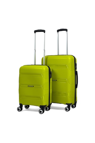 Lucas Polipropilen Kırılmaz Valiz, Kabin Boy&orta Boy Neon Yeşil