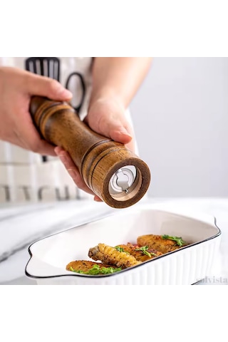 İki Adet Premium Ahşap Tuz Ve Karabiber Öğütücü Seti - Ayarlanabi