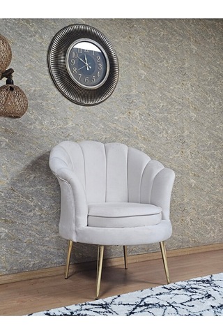 Tekli İstiridye Gold Kaplama Sivriltme Ayak Çay Seti Koltuk Tekli Çok Renkli