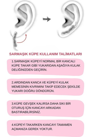 925 Ayar Rodyum Gezegen Yatay Sarmaşık Gümüş Küpe