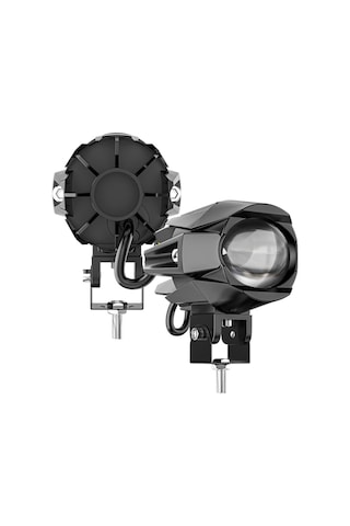 Motosiklet Led Lazer Sis Farı Delici Modifiye Beyaz Sarı Çift Renk 12-80 Volt 1 Adet