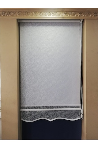 Brillant Çalı Desen Tül Stor Çift Mekanizmalı Perde