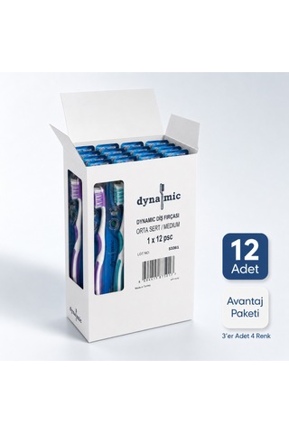Dynamic Premium Care Medium Orta Diş Fırçası 12 Adet Tekli Ambalajlı Karışık Renk