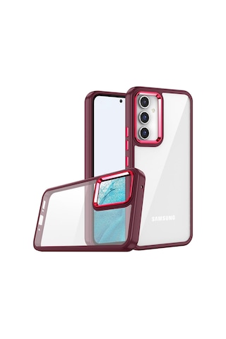 Samsung Uyumlu Galaxy A14 Kılıf Zore Flora Kapak Kırmızı