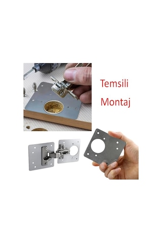 Dolap Kapak Taş Menteşe Tamir Sacı Nobel Pratik Onarım Kiti Yuva Saçı Tablası 8x8.5 Cm 8 Adet Diğer