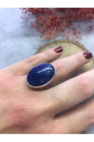 Nsa Gümüş Lapis Taşlı Gümüş Yüzük 925 Ayar Taş
