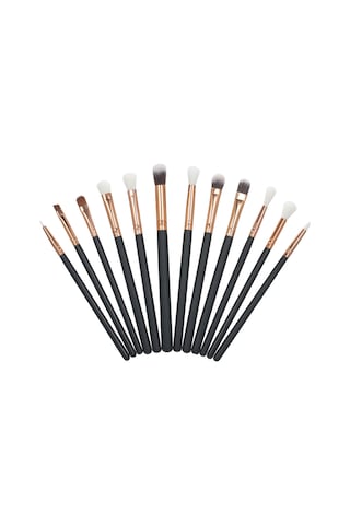 Moveevo 12 Adet Makyaj Fırçası Seti Yumuşak Sentetik Kıllar Göz Farı Fondöten Pudra Eyeliner Kirpik Dudak Makyaj Fırçası