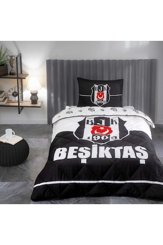 Taç Lisanslı Beşiktaş Logo Tek Kişilik Yorgan Seti 000000001000047035