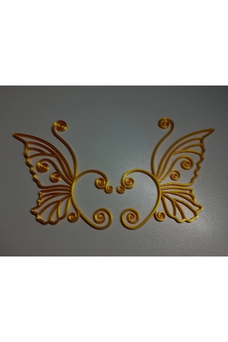 Gümüş/altın Renkli Kelebek Kanadı Tasarım Peri Temalı Hafif Kıkırdak Earcuff Küpe Beyaz