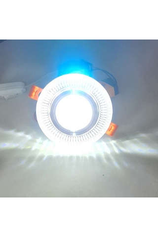 Kristal Motifli 2+4,5 W Sıva Altı Spot Kenarı Beyaz Orta Beyaz