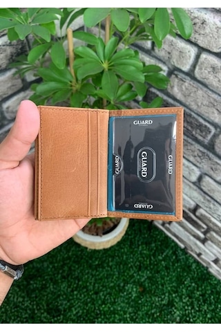 Guard Antik Taba Hakiki Deri Kartlık Erkek / Kadın P1169 Taba