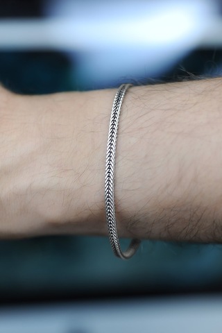 Encili Silver 925 Ayar Gümüş Örgü Model Bileklik