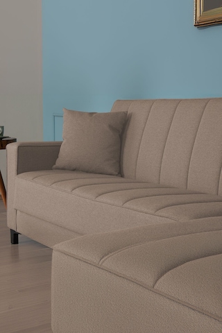 Kilim Mobilya Vela Köşe Uzanmalı Yataklı Köşe Takımı Açık Kahverengi